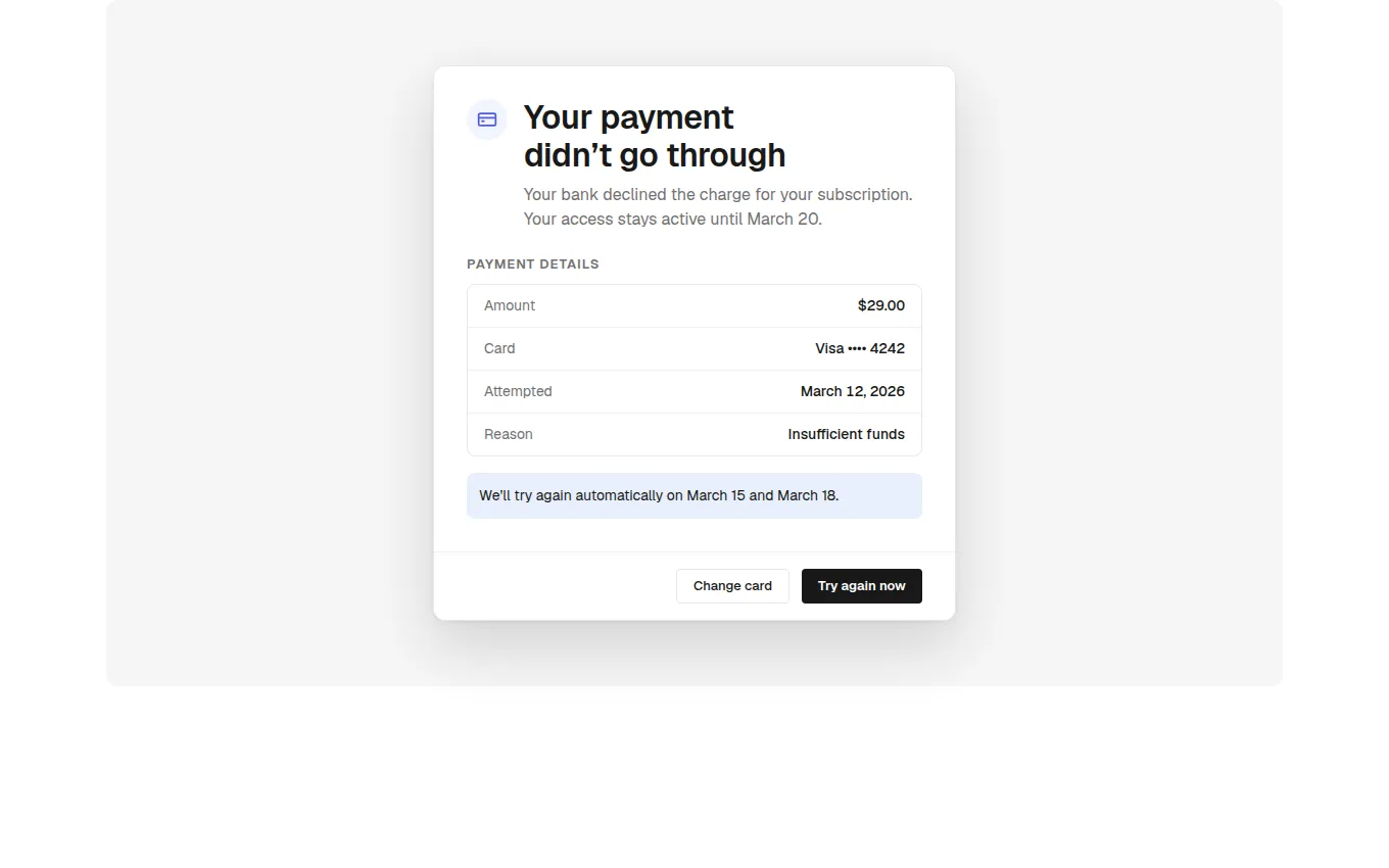 The PaymentRetry block