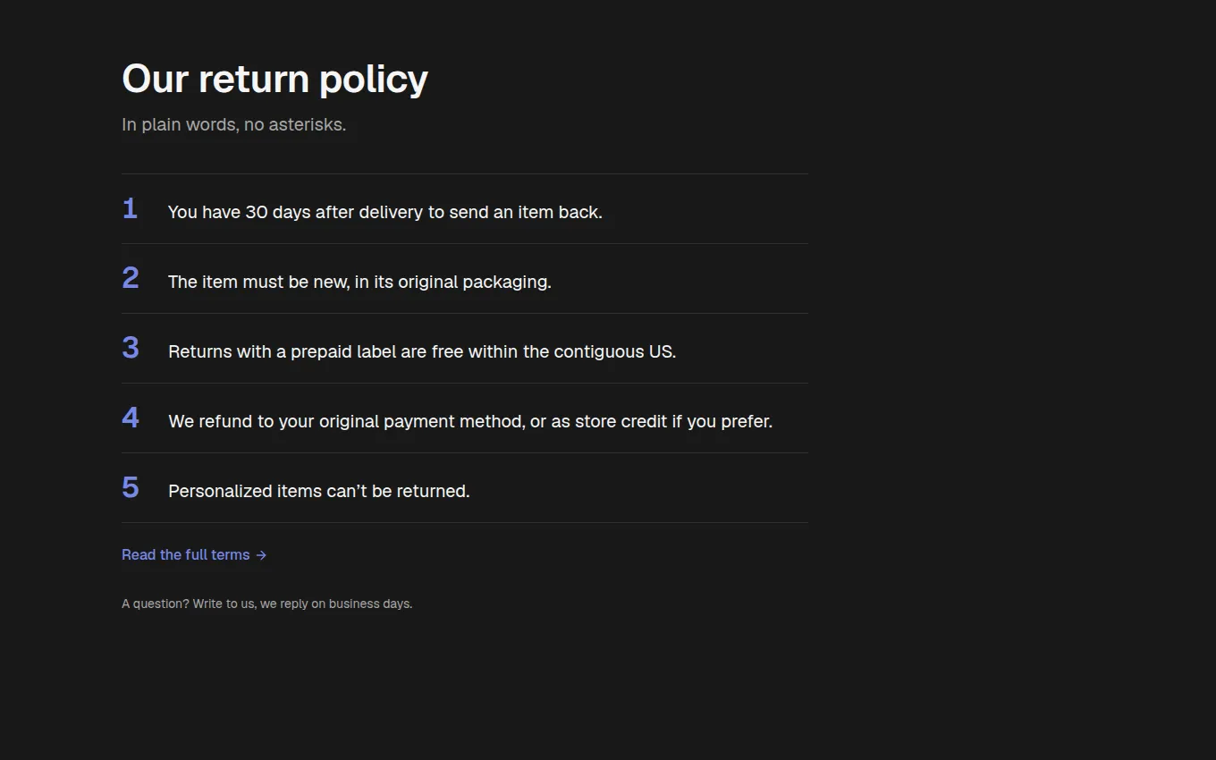 The PolicySummary block