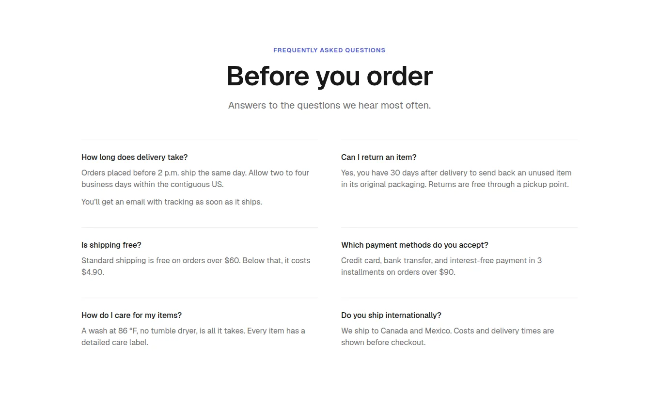 The PublishedAnswers block