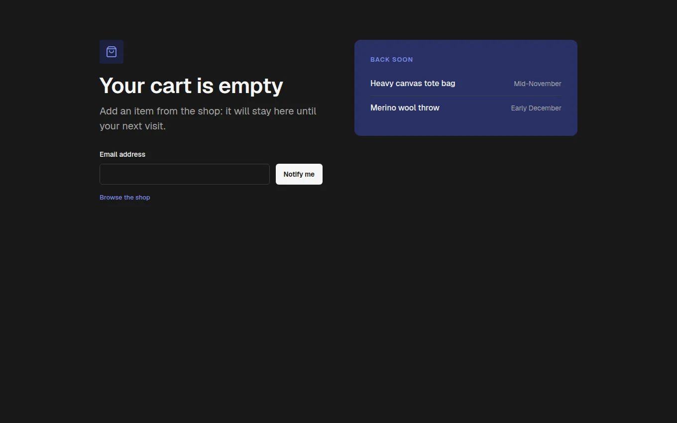 The RestockNotice block