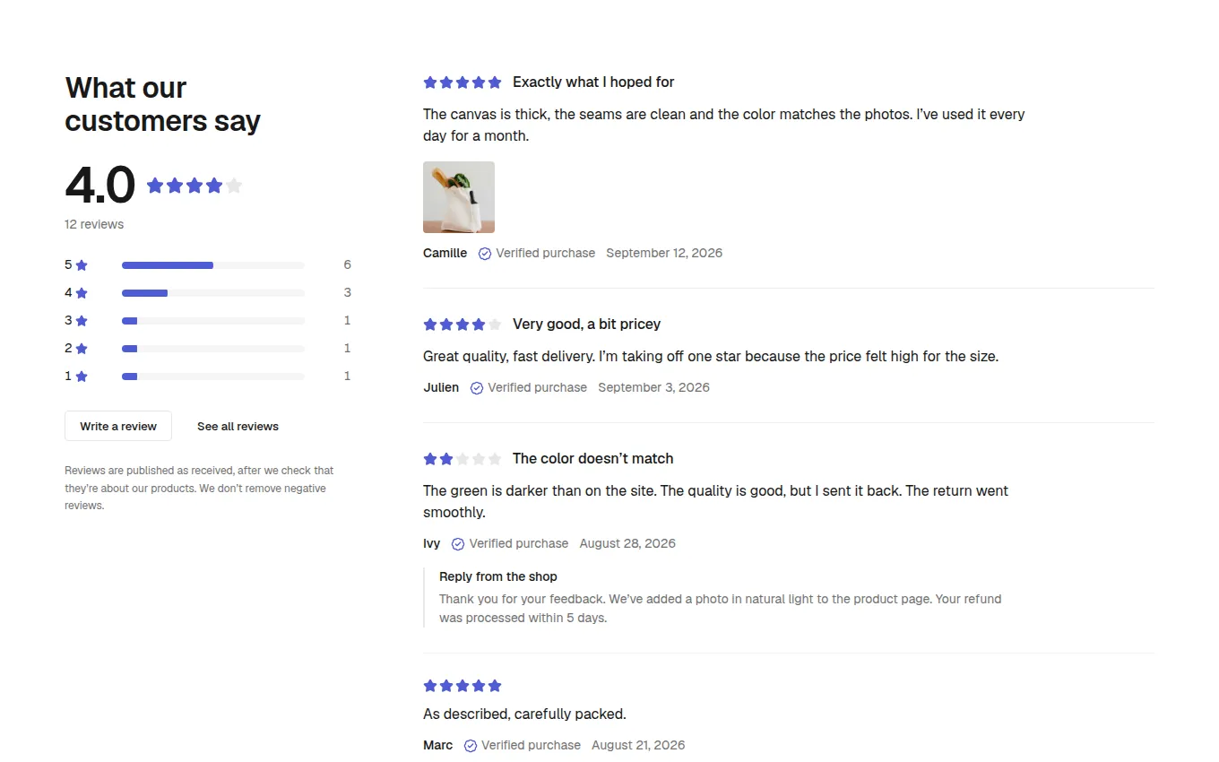 The ReviewsSummary block
