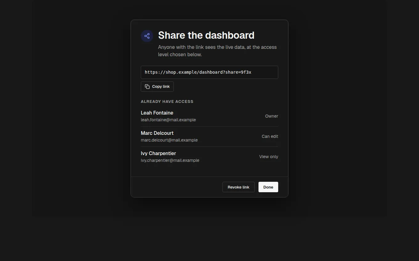 The ShareDialog block