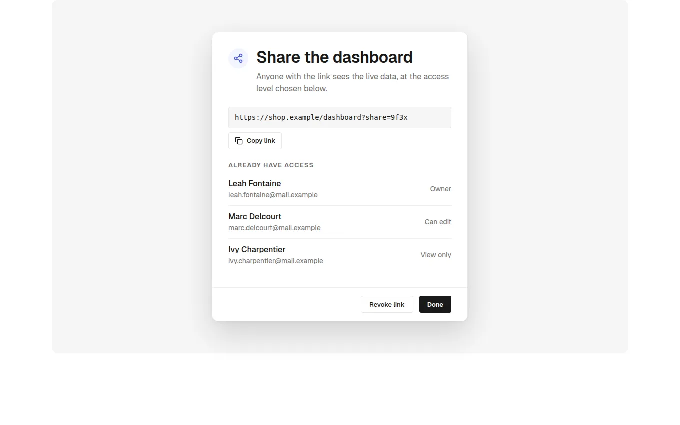 The ShareDialog block