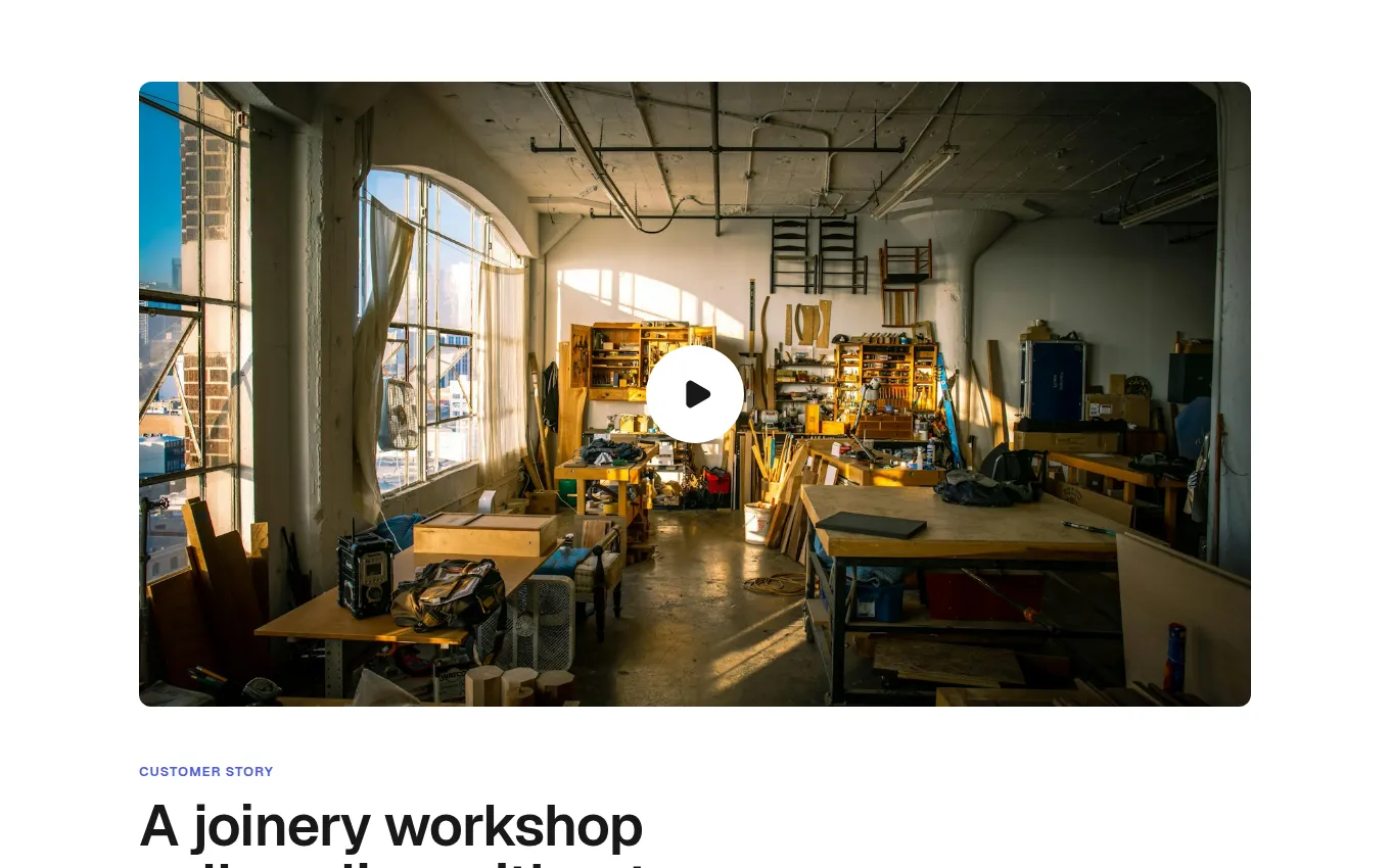 The VideoCaseStudy block