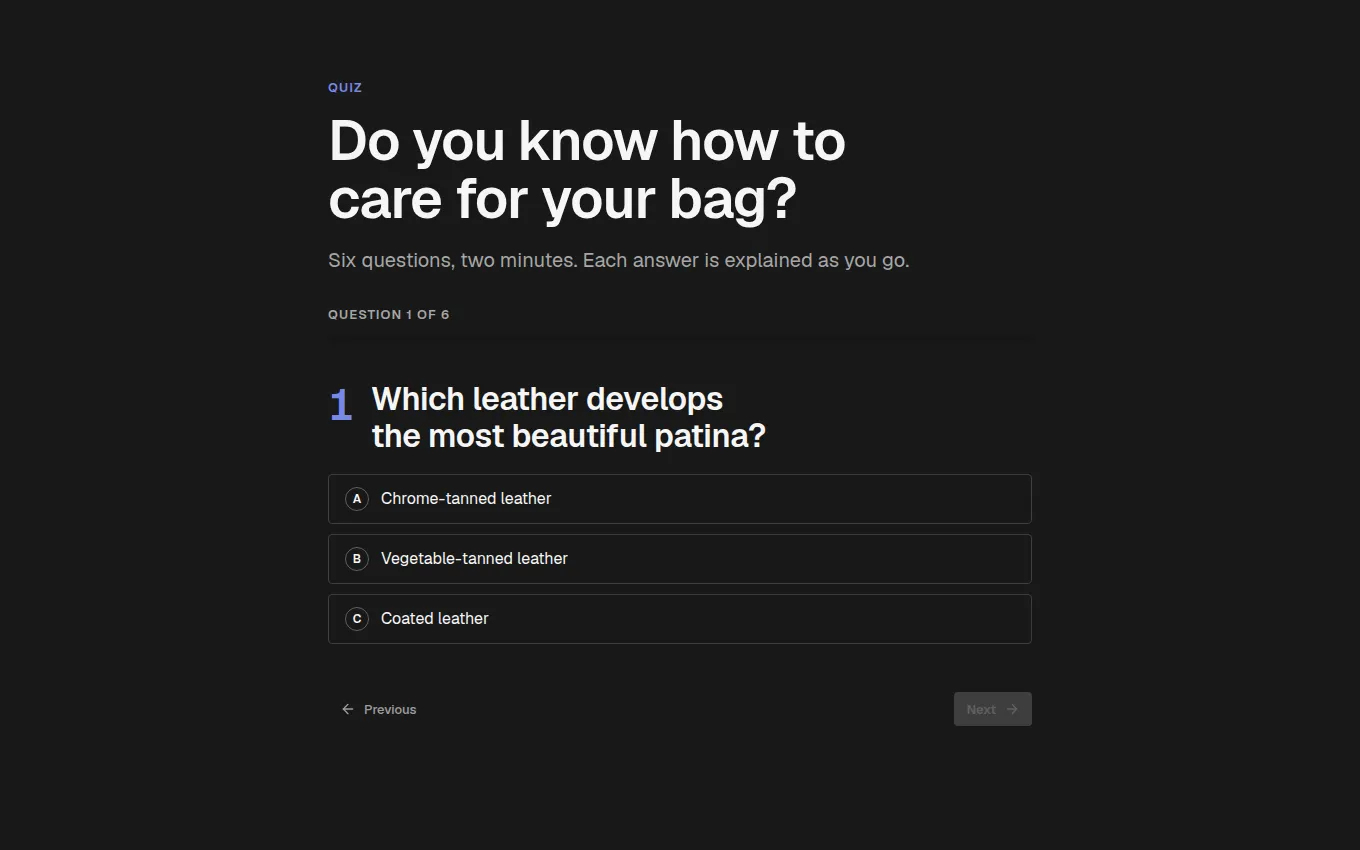 The Quiz block