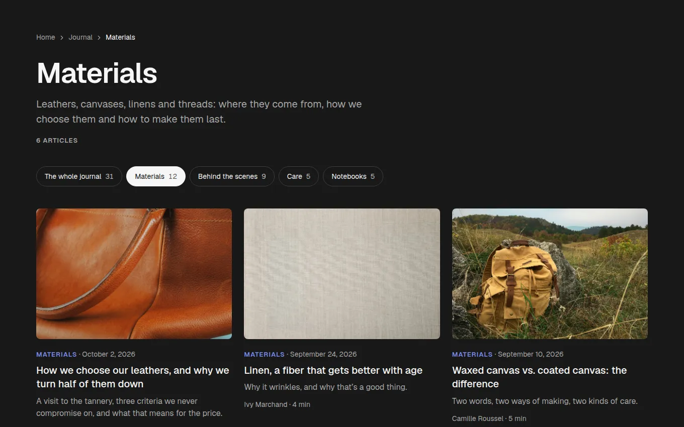 The SectionPage block
