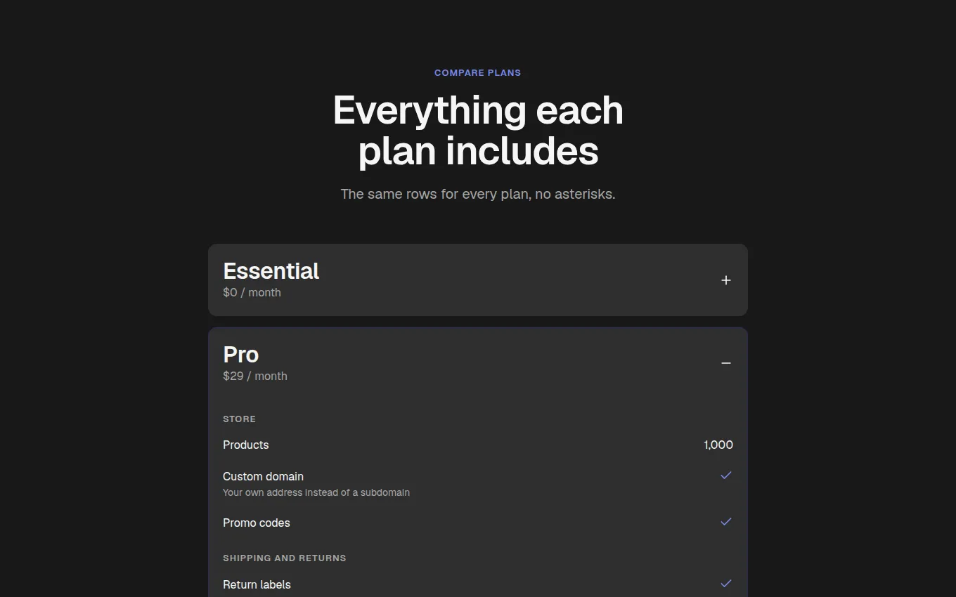 The PricingComparison block