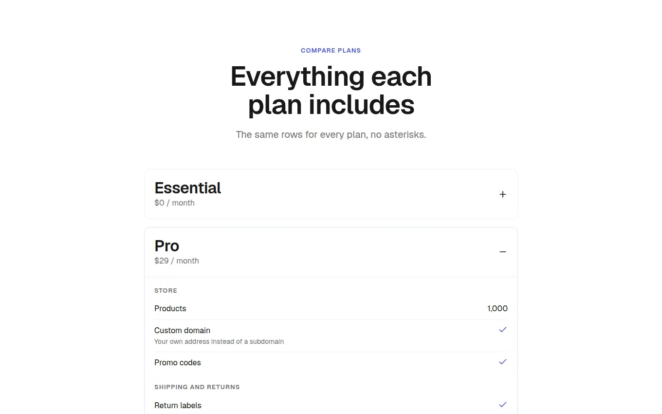 The PricingComparison block