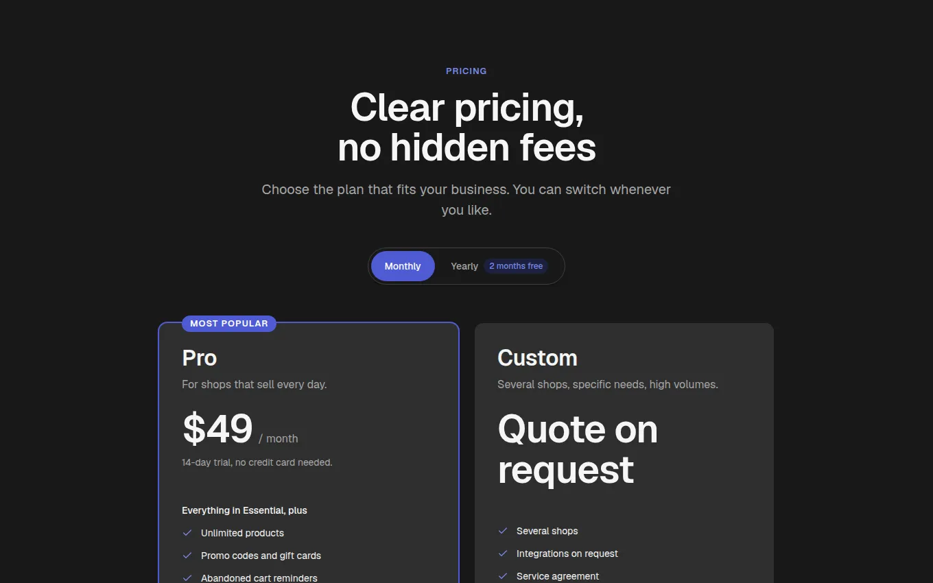 The PricingPlans block