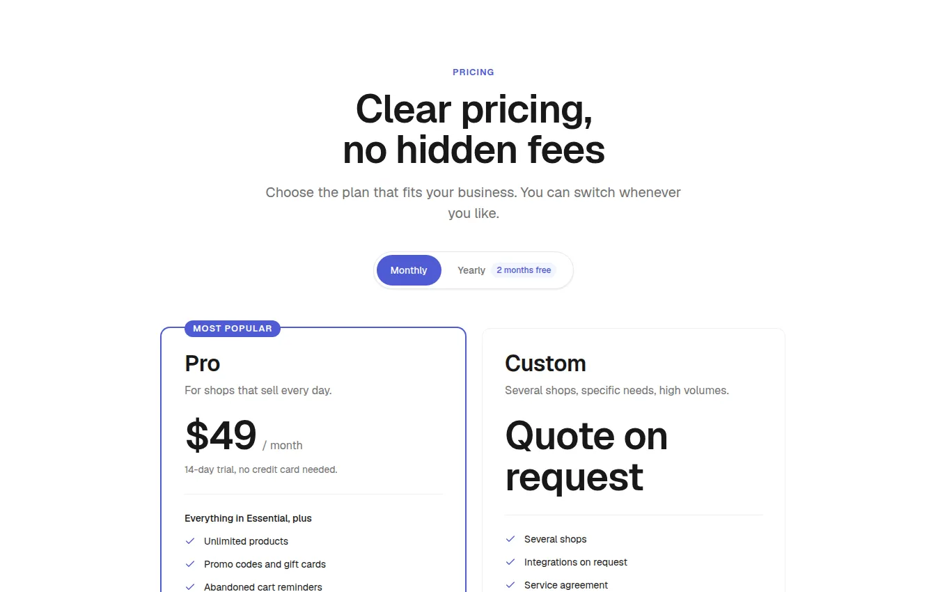 The PricingPlans block
