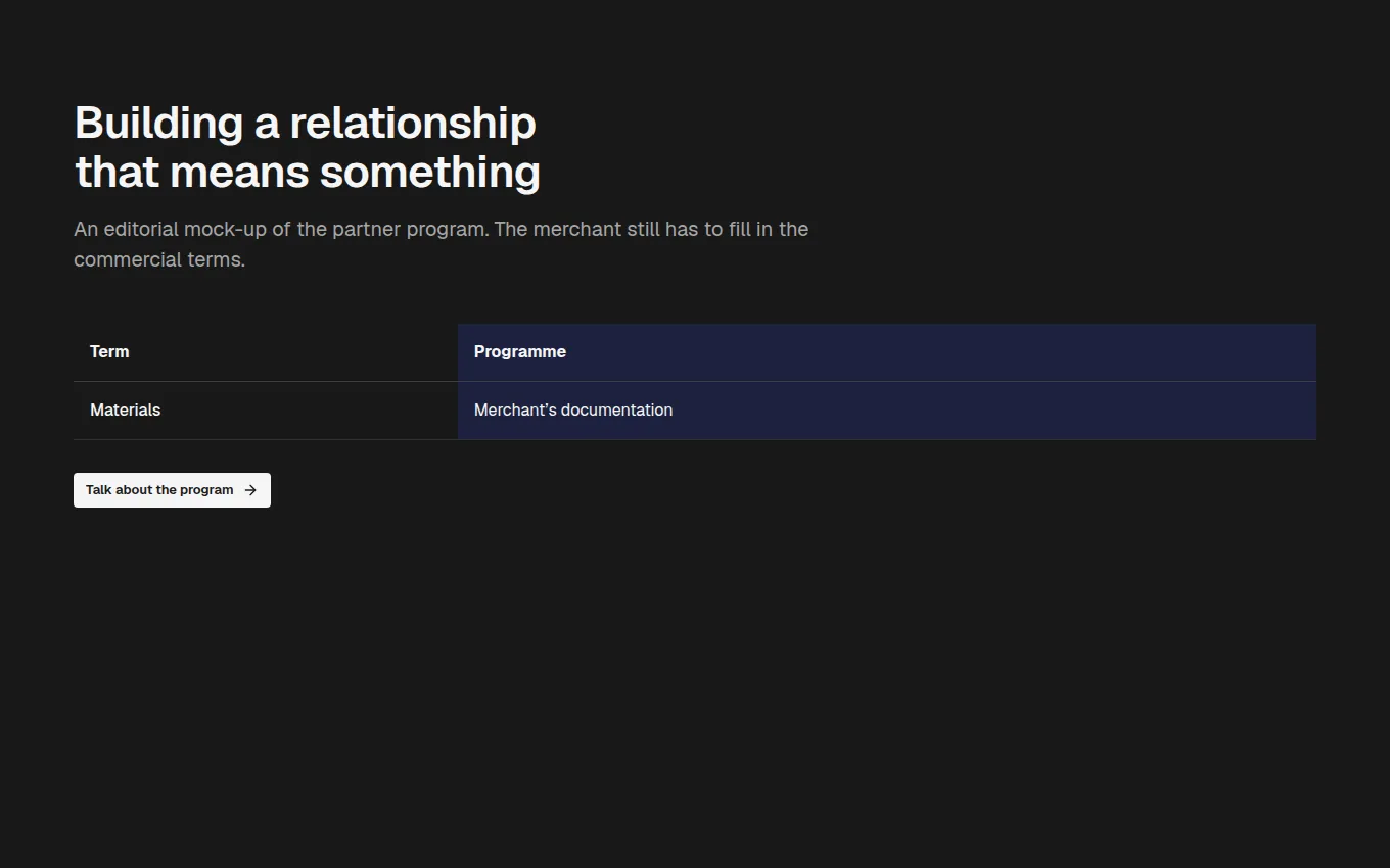 The ProgrammeTerms block