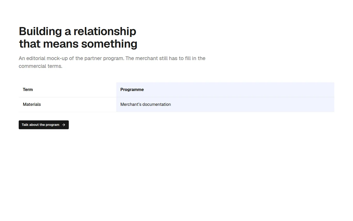The ProgrammeTerms block