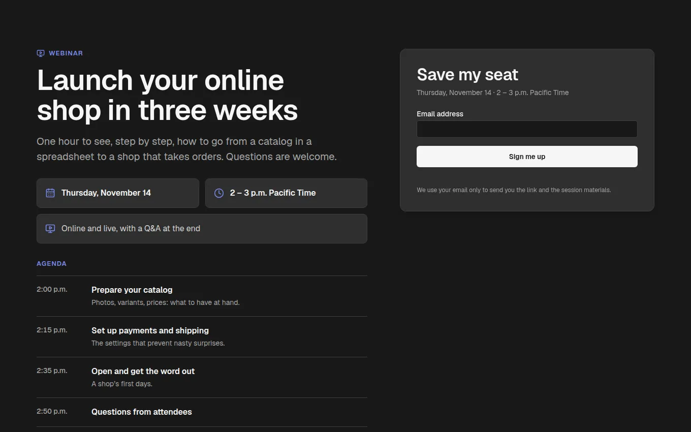 The Webinar block