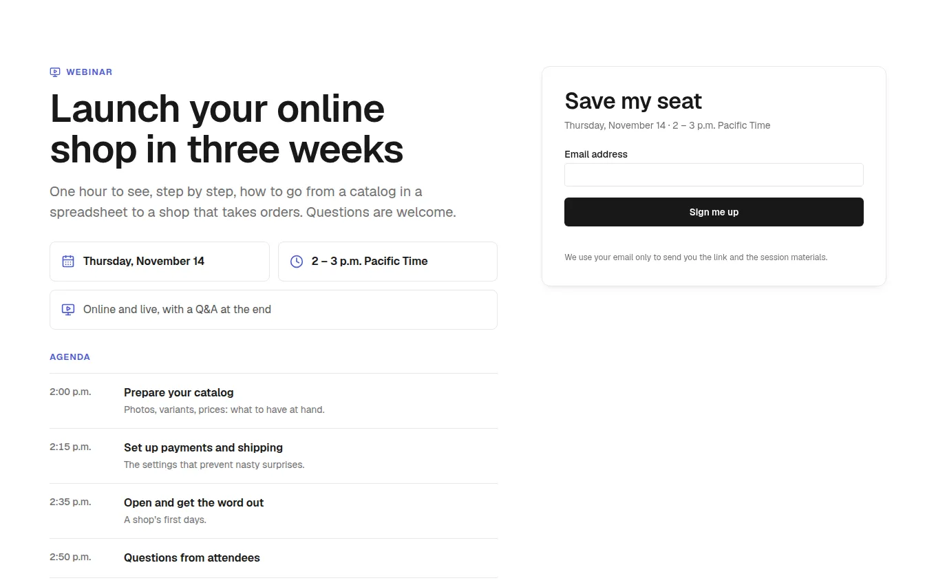 The Webinar block