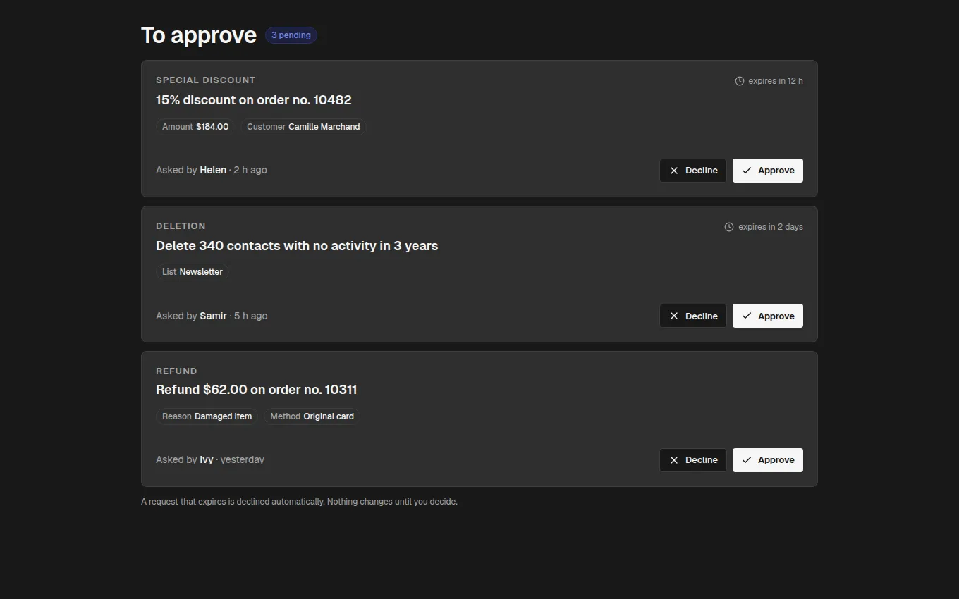 The ApprovalQueue block