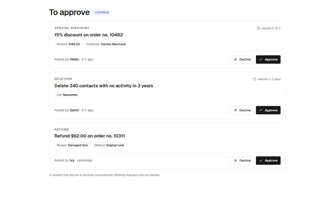 The ApprovalQueue block