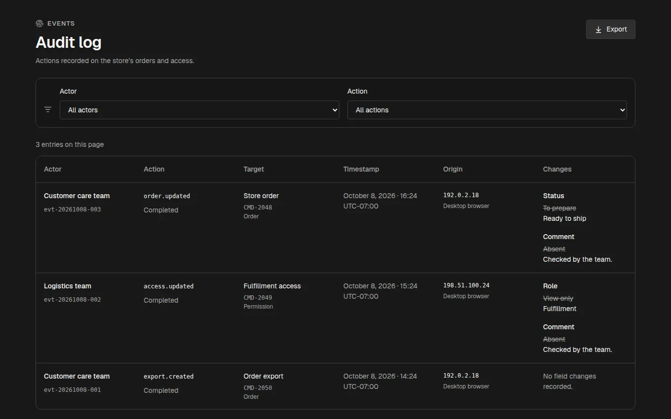The AuditLog block