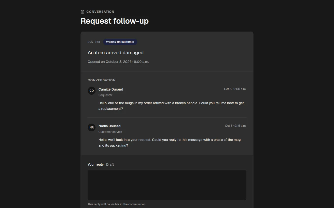 The CustomerCaseView block