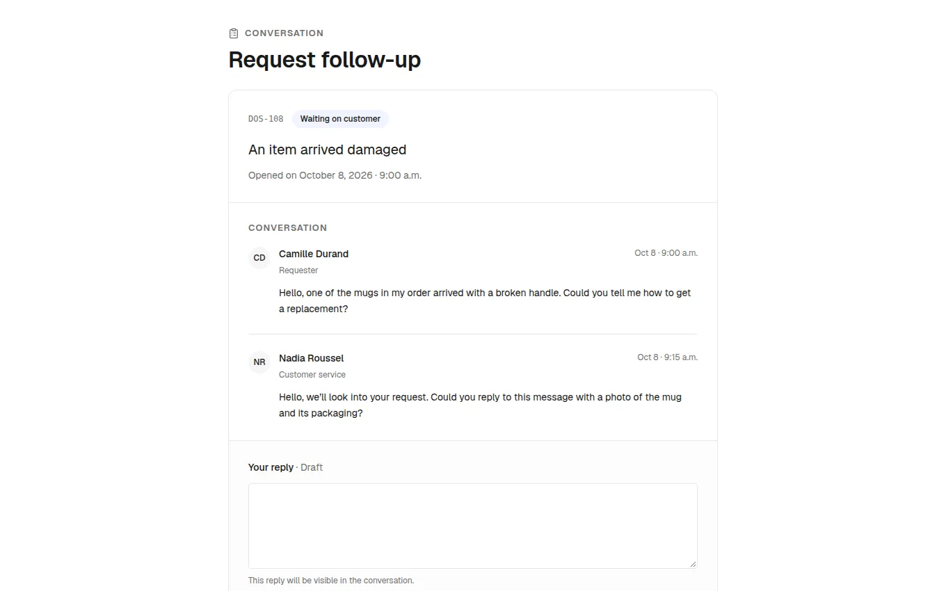The CustomerCaseView block