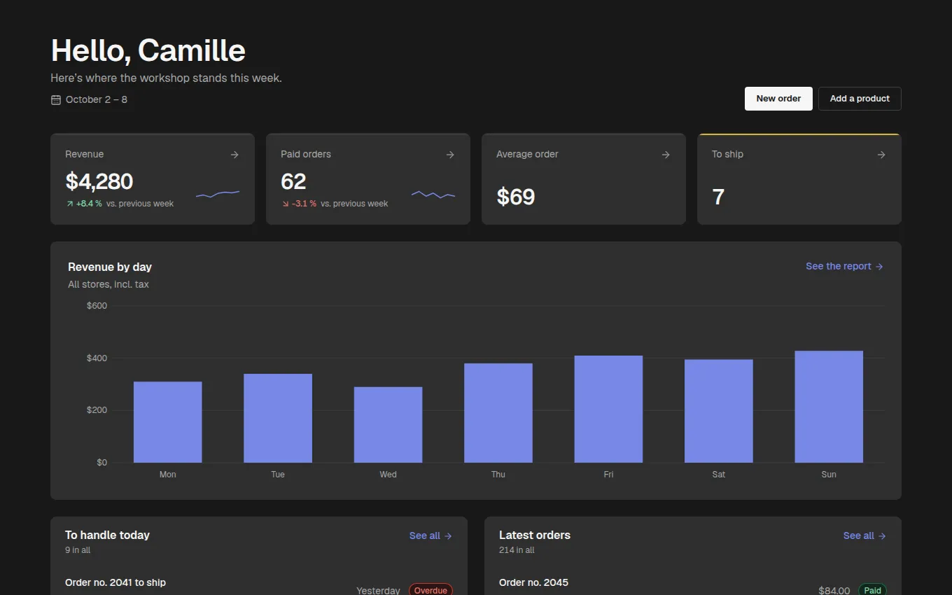 The Dashboard block