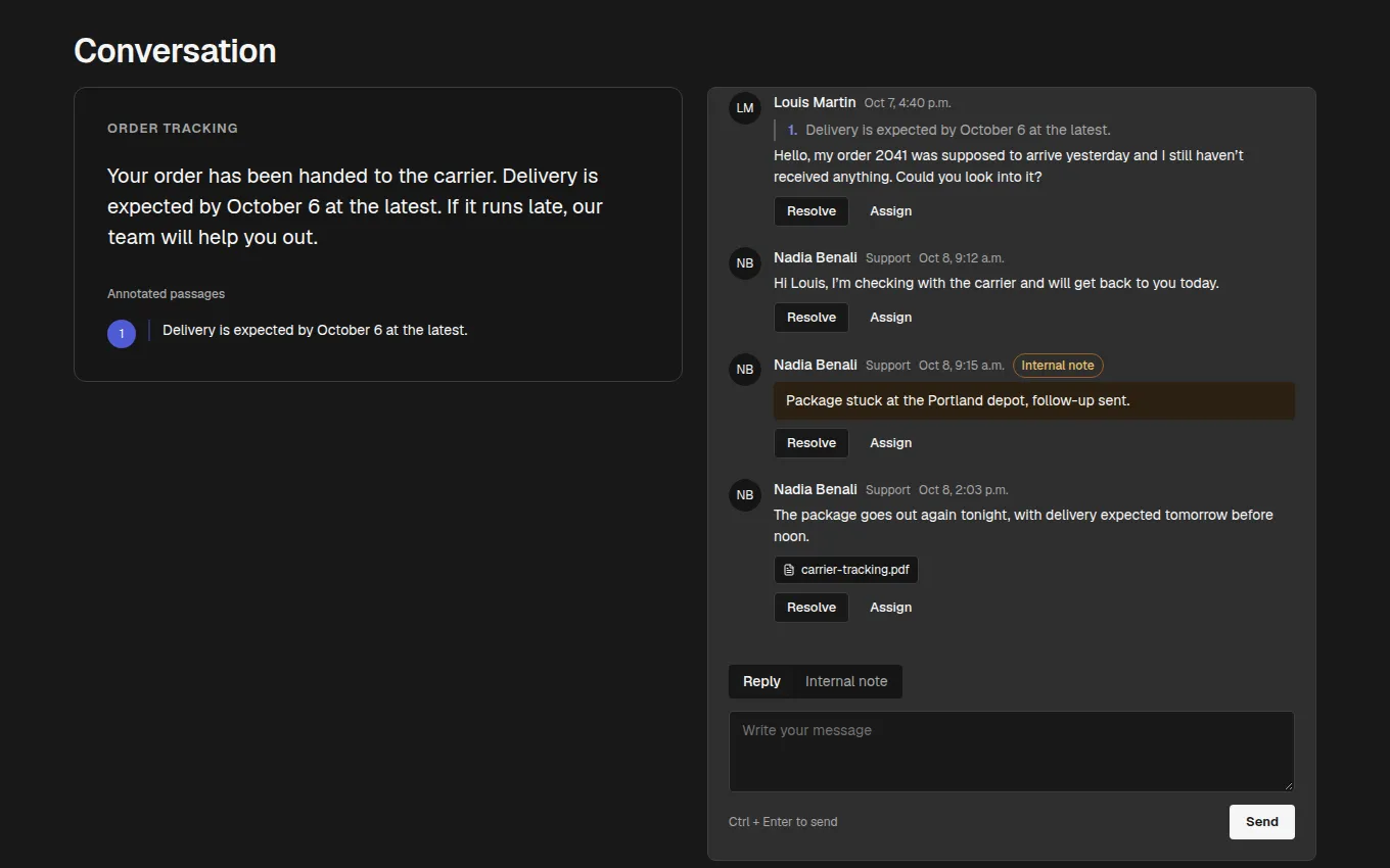 The DocumentNotes block
