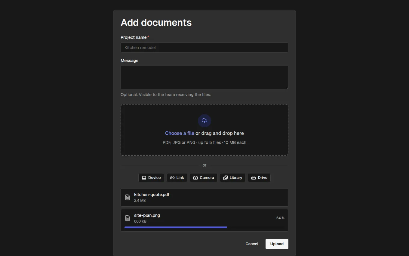 The FileUpload block