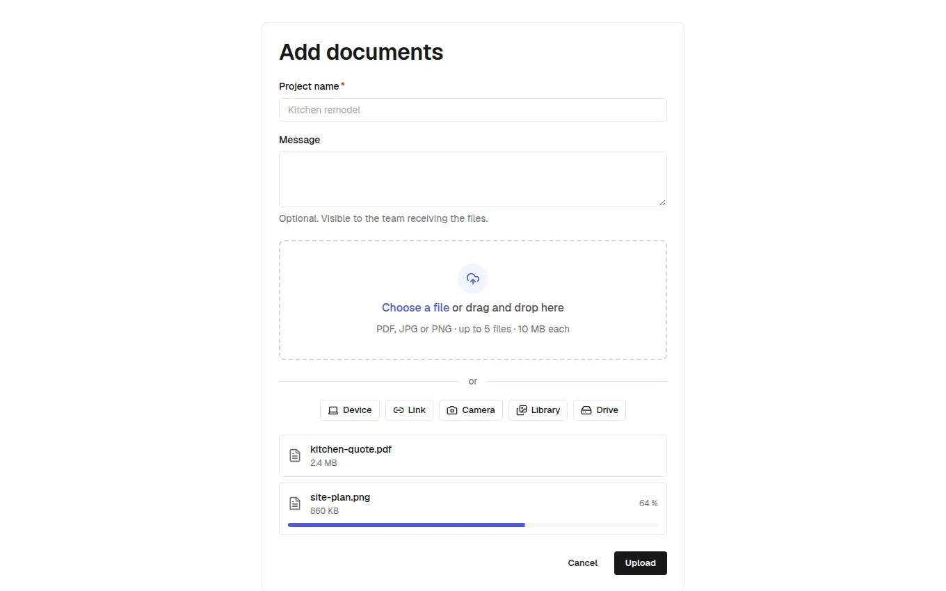 The FileUpload block