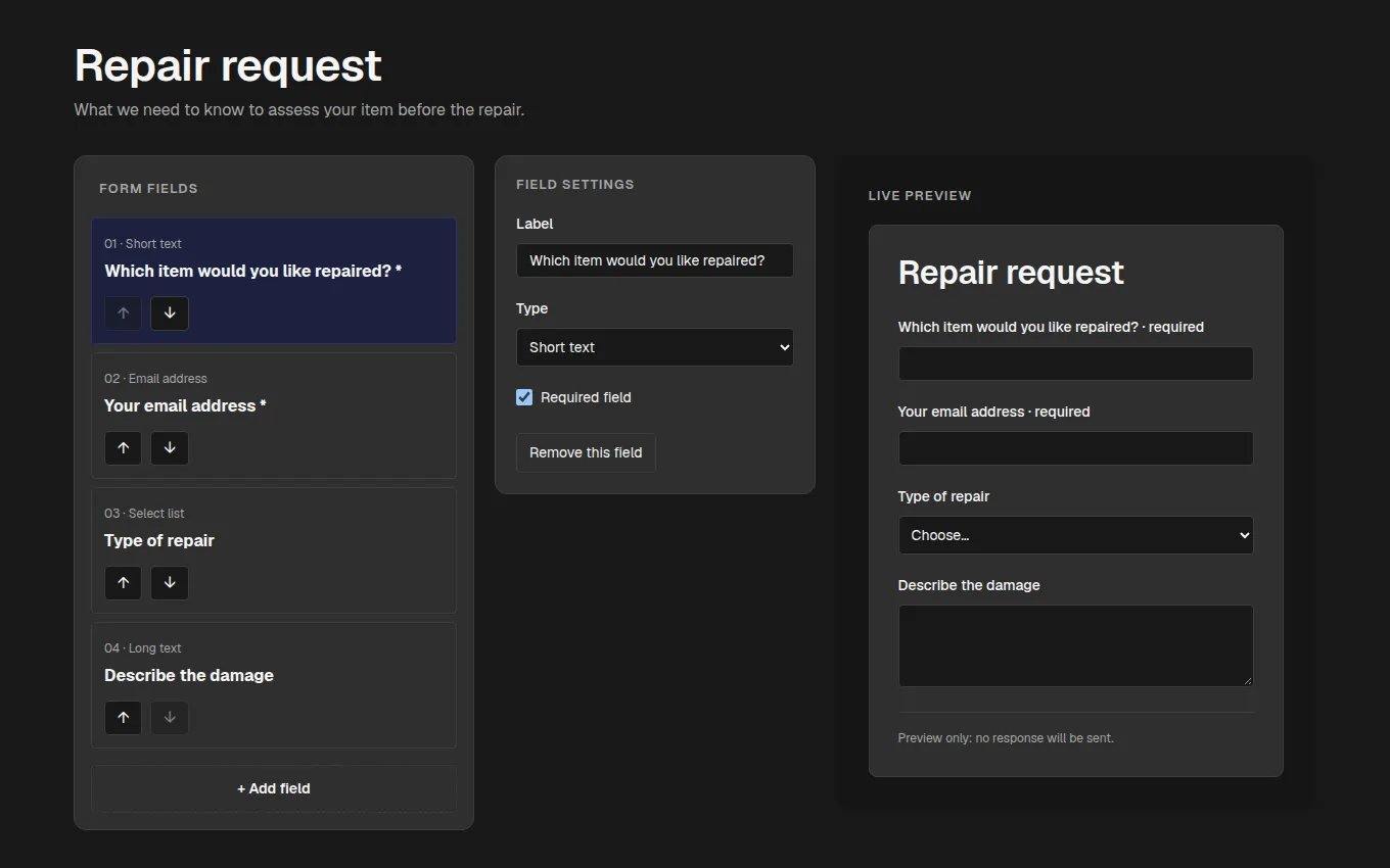 The FormBuilder block