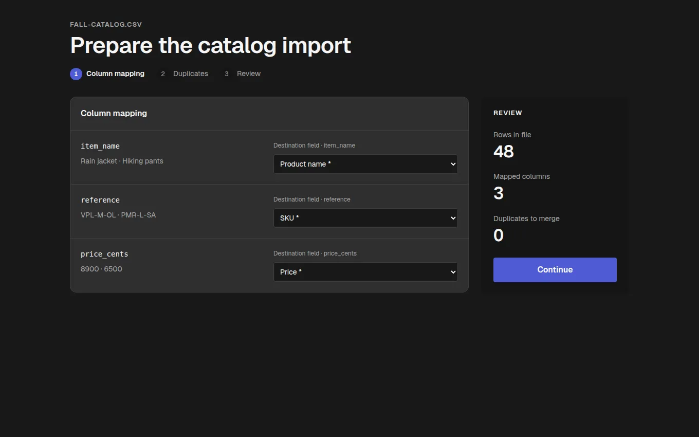 The ImportMapping block