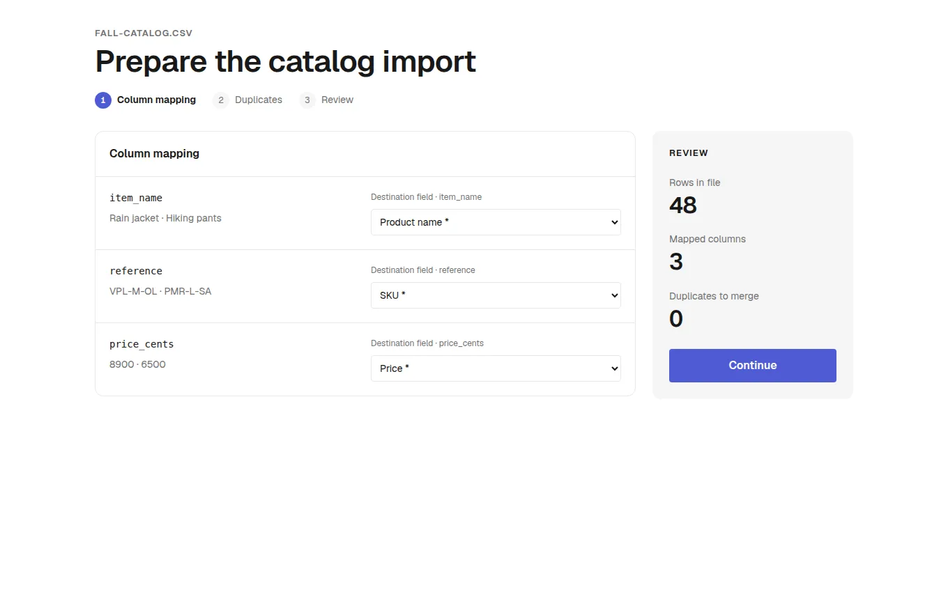 The ImportMapping block