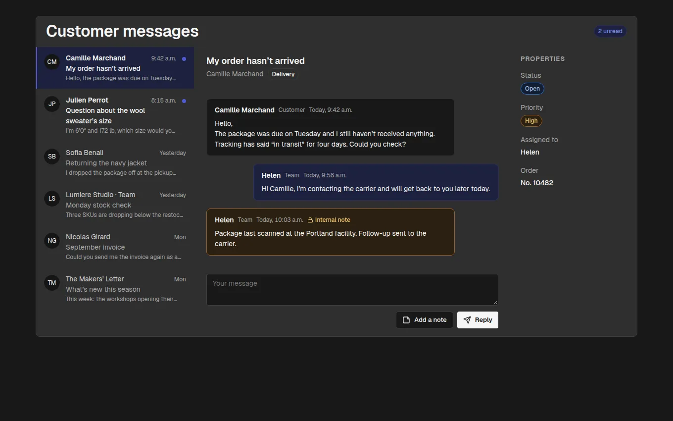 The Inbox block