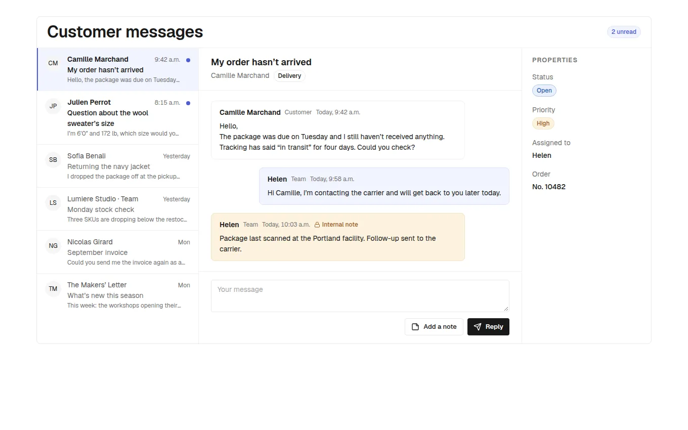 The Inbox block