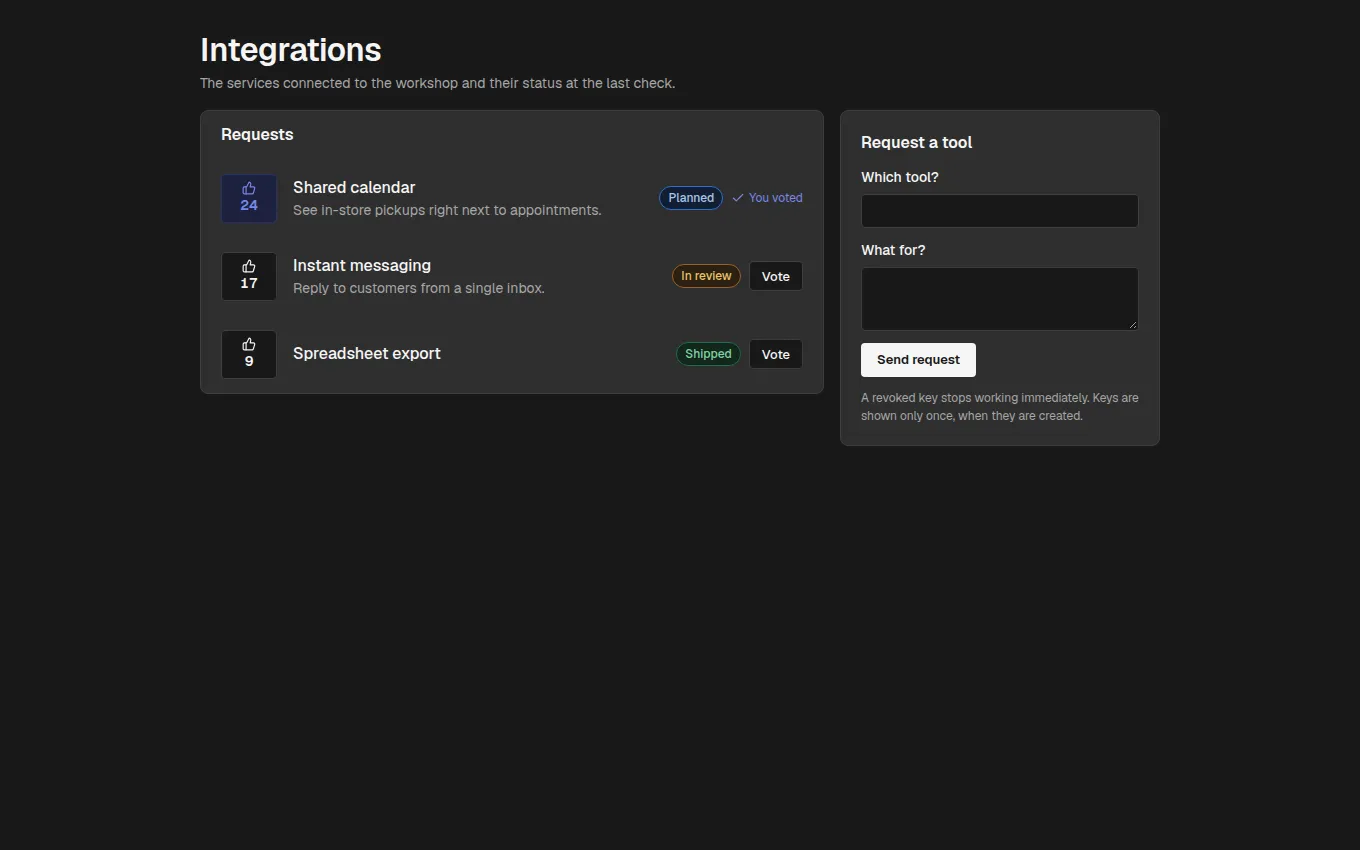The IntegrationRequests block