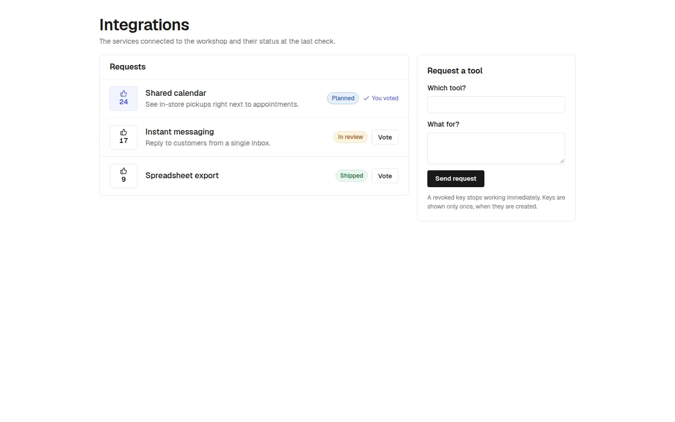 The IntegrationRequests block