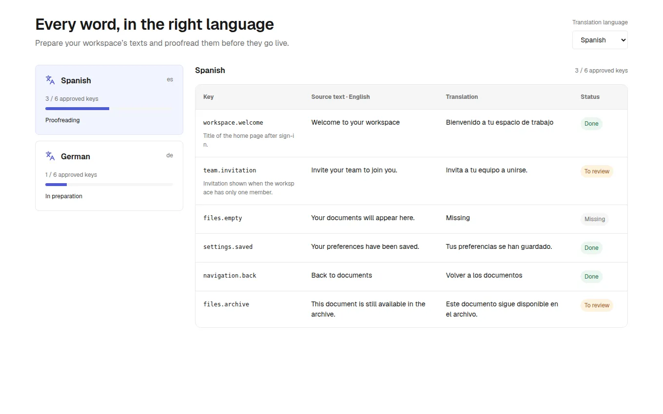 The LanguageCoverage block