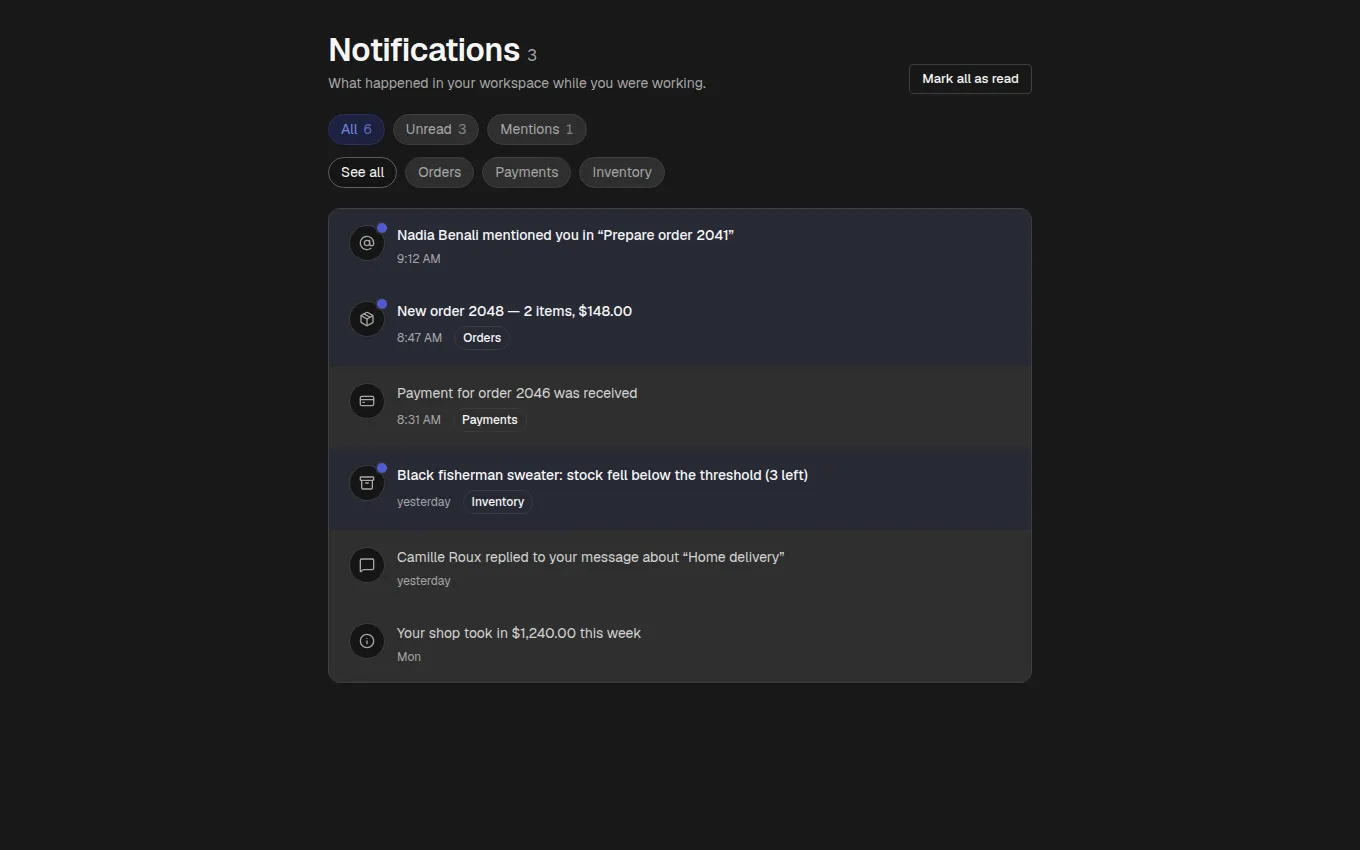 The NotificationFeed block