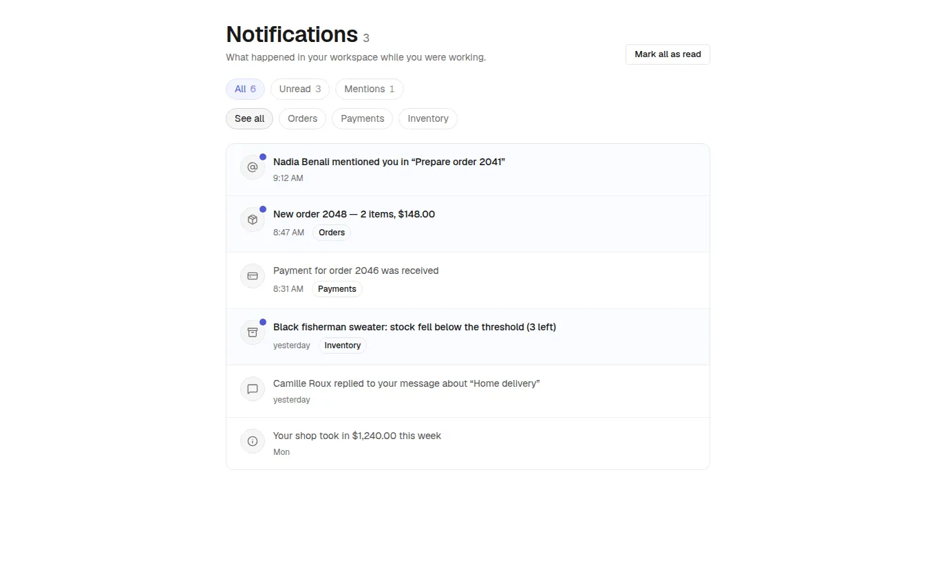 The NotificationFeed block